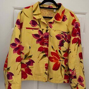 Chicos Denim jacket beautiful colors for summer - Size 3